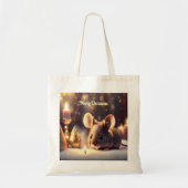 Tote Bag Mignonne souris fête Noël - coutume (Devant)