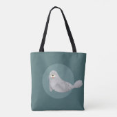 Tote Bag Mignonne sous le phoque bleu de la mer (Dos)