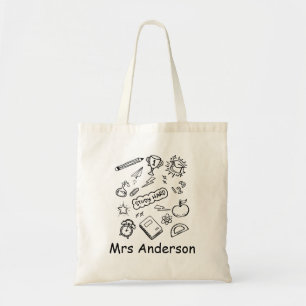 Tote Bag Mignonne Trendy Minimal Professeur Personnalisé