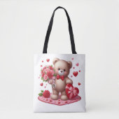 Tote Bag Mignonne Valentine's Day Teddy Bear (Devant)