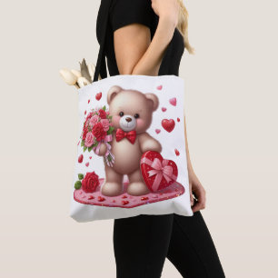 Tote Bag Mignonne Valentine's Day Teddy Bear