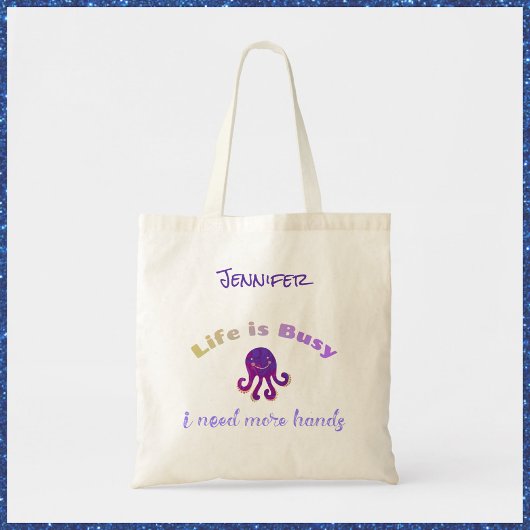 Tote Bag Mignonne Violet Octopus LA VIE EST BUSSE