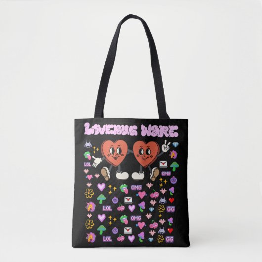 Tote Bag Mikitiez personnalisé valentine drôle lovebug logi (Devant)