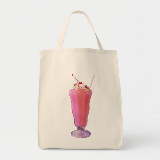 Tote Bag Milkshake de Strawberry (Devant)