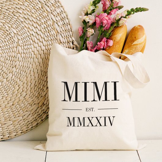 Tote Bag Mimi Année Numérique Romaine Établie