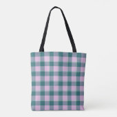 Tote Bag Ming and Melanie Plaid Pink Teal (Dos)