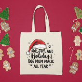 Tote Bag Mini Amusants Noël Casquette & Typographie Chien M