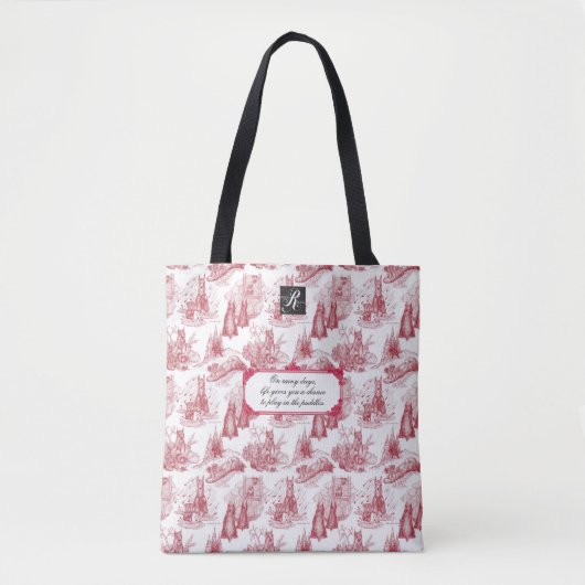 Tote Bag MINI SCHNAUZER Terrier Red Toile Rainy Day Play (Devant)