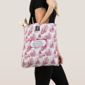 Tote Bag MINI SCHNAUZER Terrier Red Toile Rainy Day Play (De près)
