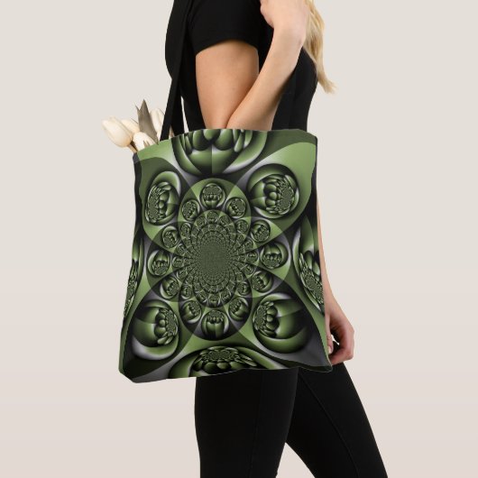 Tote Bag Mini sphères de la forêt verte blanche (De près)