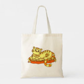 Tote Bag Mini-tigresse orange sur Coussin Cartoon (Dos)