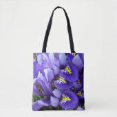 Tote Bag Miniature Bleu Irises Printemps Floral (Devant)