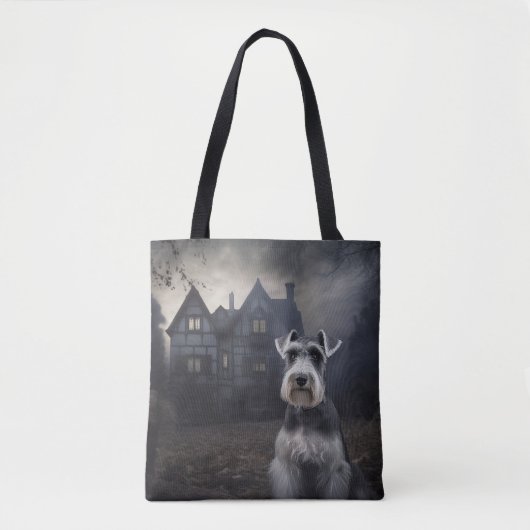 Tote Bag Miniature Schnauzer Halloween Épouvantable (Devant)