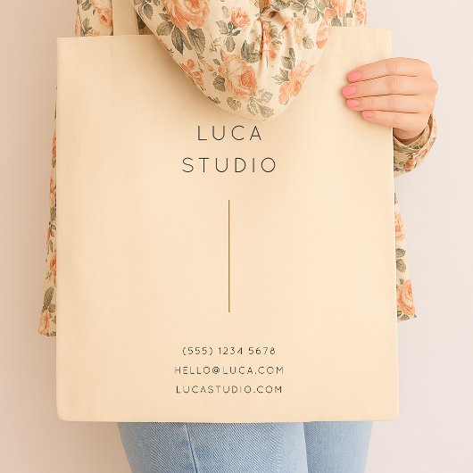 Tote Bag Minimal Clean Simple Moderne QR Code Or