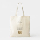 Tote Bag Minimal Clean Simple Moderne QR Code Or (Dos)