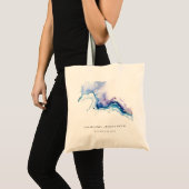 Tote Bag Minimal Coastal Sea Beach Watercolor Wedding (Devant (produit))