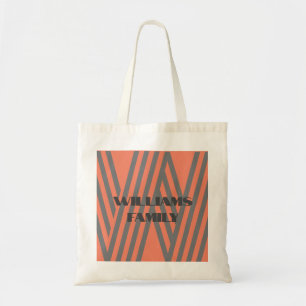 TOTE BAG MINIMAL FAMILLE MONOGRAM CADEAU ORANGE
