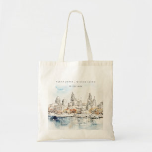 Tote Bag Minimal Kansas City Missouri Watercolor Mariage