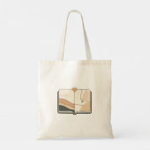 Tote Bag Minimal Line Art Notebook & Sun – Modern Abstract (Dos)