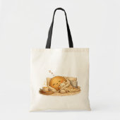 Tote Bag Minimal Napping Potato Soft Brown Line Art (Devant)