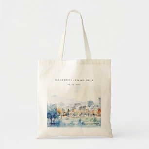 Tote Bag Minimal San Jose, California Watercolor Mariage