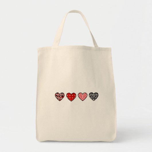 Tote Bag minimal valentine hearts / “cute love pattern” (Devant)