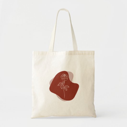 Tote Bag Minimalist Abstract Boho Rose (Devant)