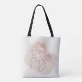 Tote Bag Minimalist Abstract Floral Line Art (Dos)