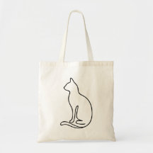 Minimalist Cat Line Art – Black Outline Silhouette