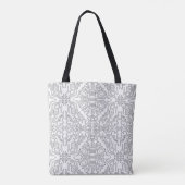 Tote Bag Minimalist Grey Floral Pattern (Dos)