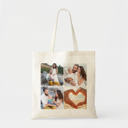 Tote Bag Minimalist Personalized Photo (Devant)