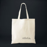 Tote Bag Minimalist Personalized Typewriter-Style Name<br><div class="desc">Minimalist personalized name canvas tote bag design with clean lowercase typewriter typography creates a modern and understated accessory perfect for everyday style and minimalist aesthetics. This elegant tote bag design features a single lowercase name displayed in a subtle typewriter-style font, giving the layout a contemporary editorial look that feels both...</div>