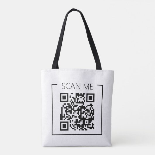 Tote Bag Minimalist QR Code Scan Me Business (Dos)