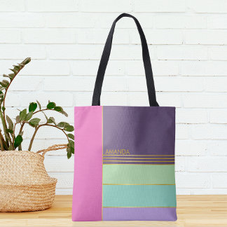 Tote Bag Minimaliste Pastel Tendance Élégant Chic Coloré