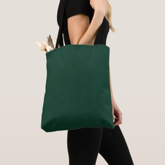 Tote Bag Minimaliste Vert Foncé (De près)