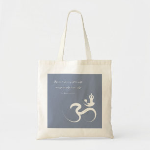 Tote Bag Minimaliste Zen Yoga Spirituelle Om Aum Calligraph