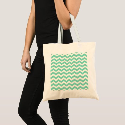 Tote Bag Mint Chevron Stripes Bag (Devant (produit))