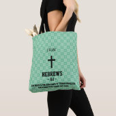 Tote Bag Mint Green Bible Motif Chapitre Verse Christian (De près)