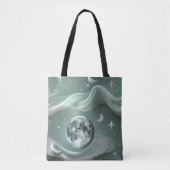 Tote Bag Mint Green Moon Fresh Calming Aesthetic (Devant)