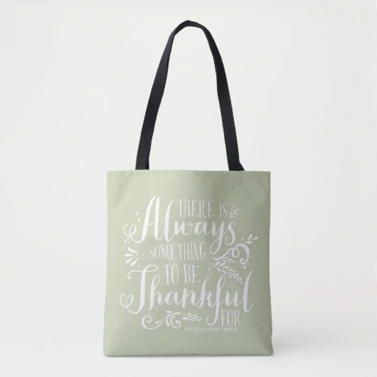 Tote Bag Mint Green toujours remercier Citation Thanksgivin (Devant)