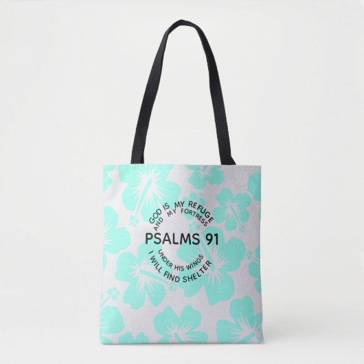 Tote Bag Mint psalms 91 flower  (Devant)