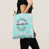 Tote Bag Mint psalms 91 flower  (De près)