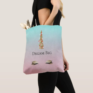 Tote Bag Mint rose or étincelle Glam Unicorne lumières