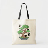 Tote Bag Minuscules Ninjas dans l'arbre de Bonsai (Devant)