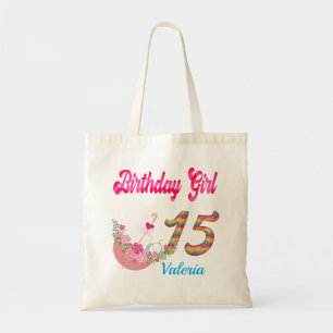 Tote Bag Mis Quince Años Colorful Birthday Girl Custom