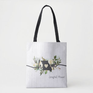 Tote Bag Missouri État Personnalisé Votre Ville Maison Rust