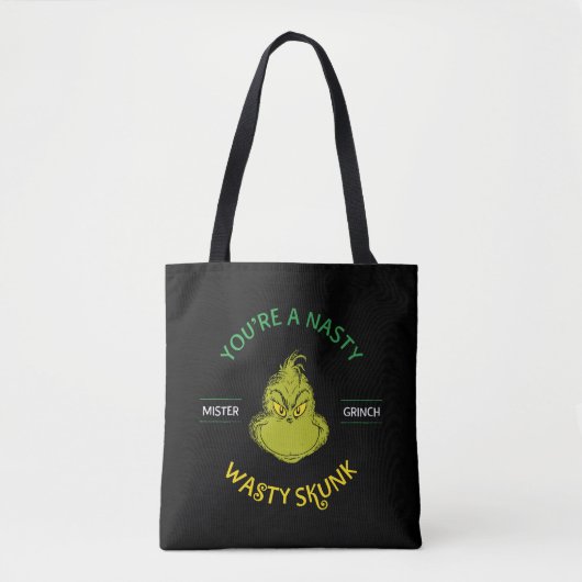 Tote Bag Mister Grinch | Vous êtes un sale con (Devant)