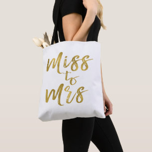Tote Bag Mlle à Mme Fête des mariées Party Gold Foil