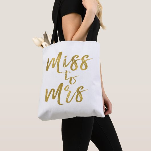 Tote Bag Mlle à Mme Fête des mariées Party Gold Foil (De près)