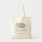 Tote Bag Mme florale Calligraphy de verdure pourpre future (Devant)